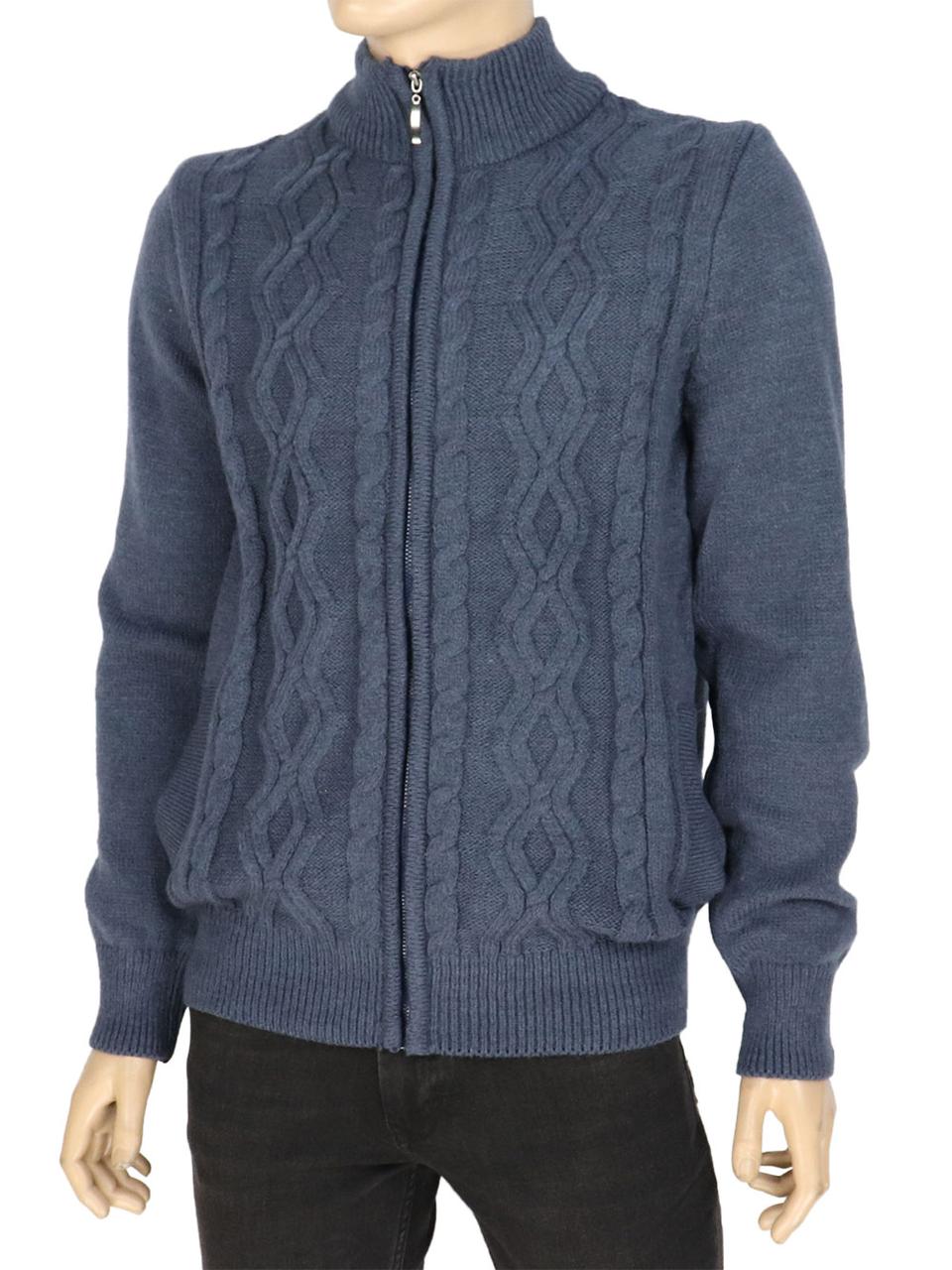 В'язана тепла чоловіча кофта Turhan 386 Indigo