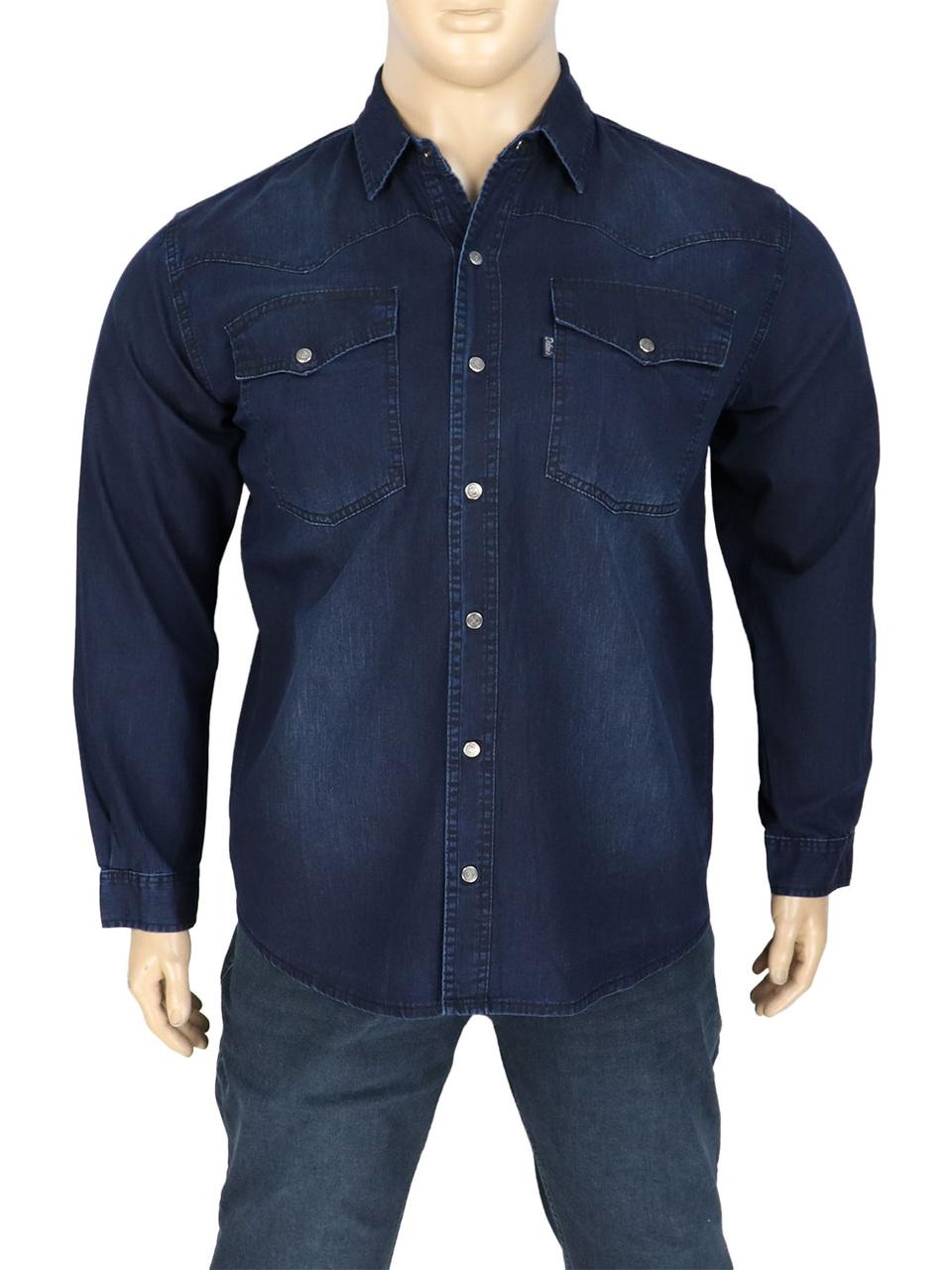 Джинсова чоловіча сорочка великого розміру Dekons 800 Jeans BlueBlack