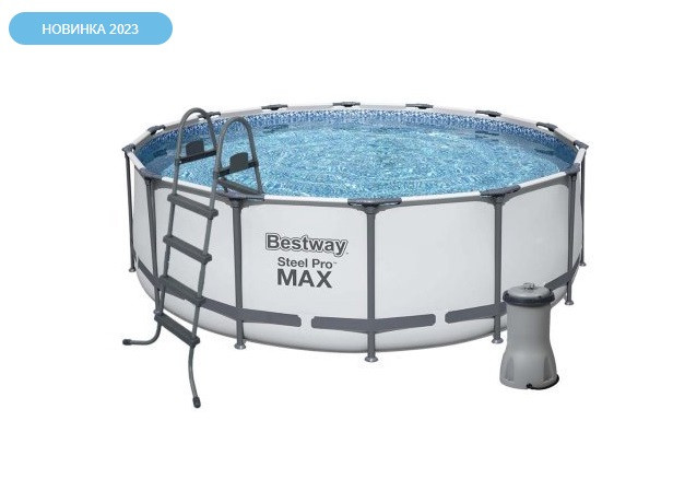 Каркасний басейн Bestway 5612X new, 427 х 122 см (3028 л/год, драбина, тент)