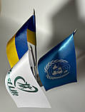 Настільні прапори України ООН та компанії BestLife з 3 металевими тримачами, фото 3
