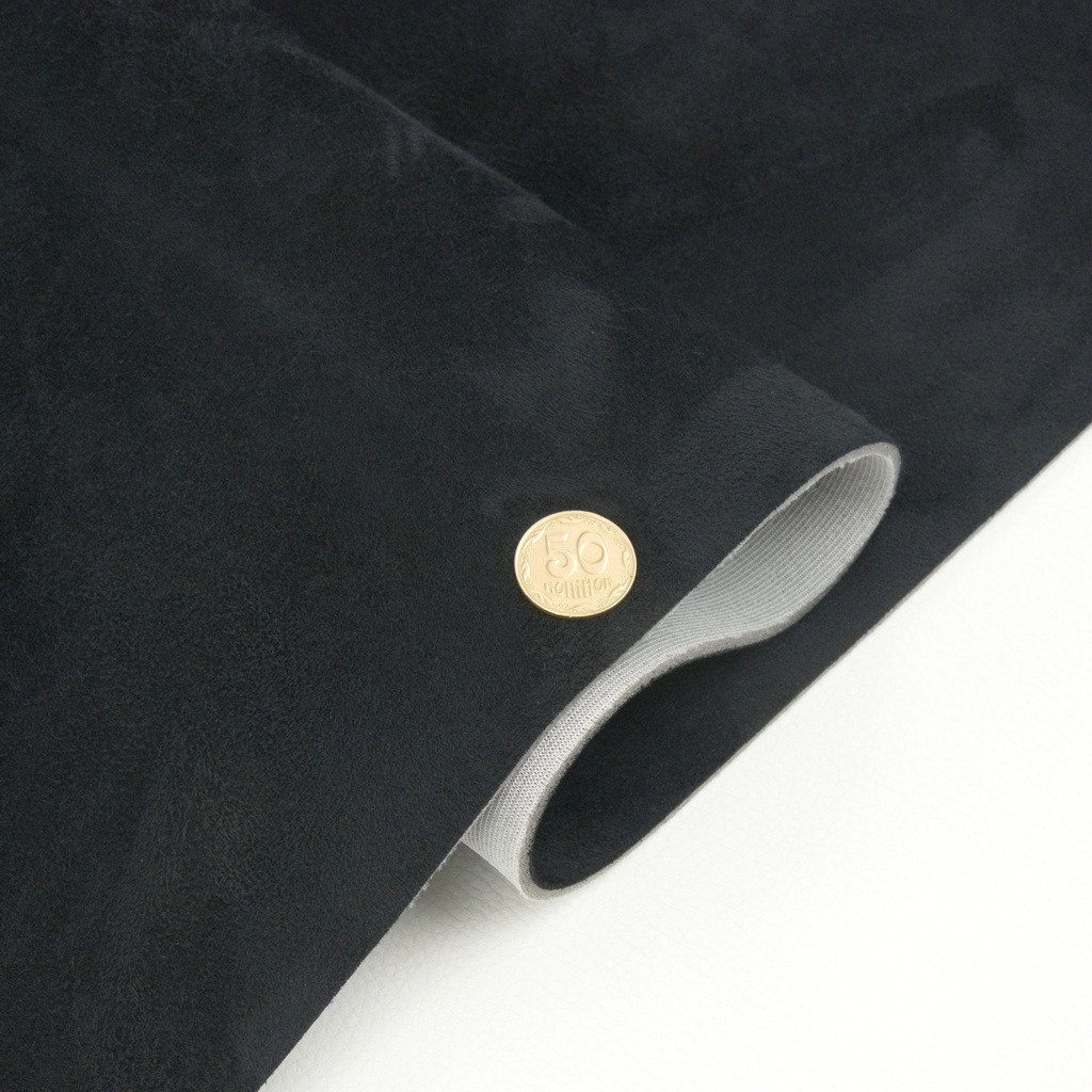 Автовелюр Антара чорна, на поролоні і сітці, товщ. 4мм, ширина 145см, Туреччина, фото 1