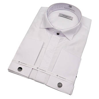 Приталена чолорвіча біла сорочка Negredo 1028-KD C:01