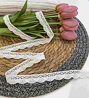 Мереживо 2 см біле натуральне бавовняне.