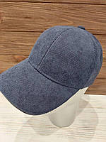 Женская вельветовая бейсболка/кепка брендовая однотонная (Размер 55-58), Темно-серая