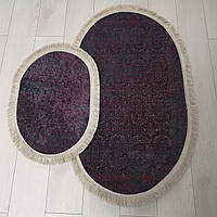 Набор коврики для ванной и туалета прорезиненные 90х60 и 60х40 Турция
