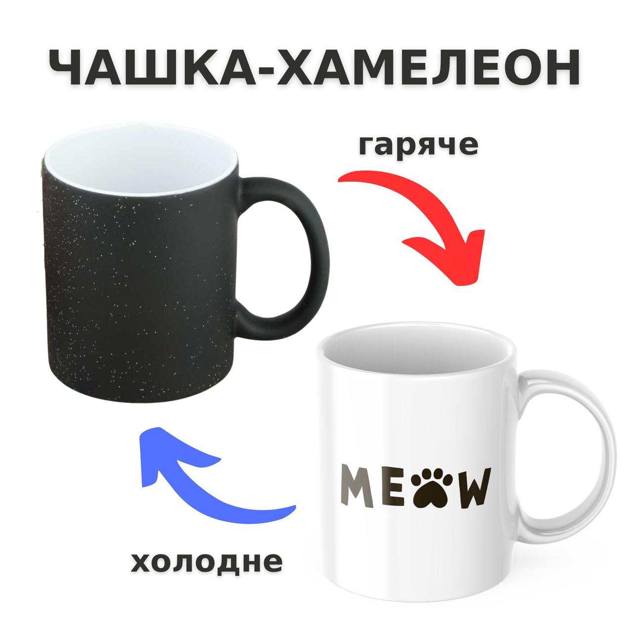 Чашка-хамелеон з принтом 330 мл Meow