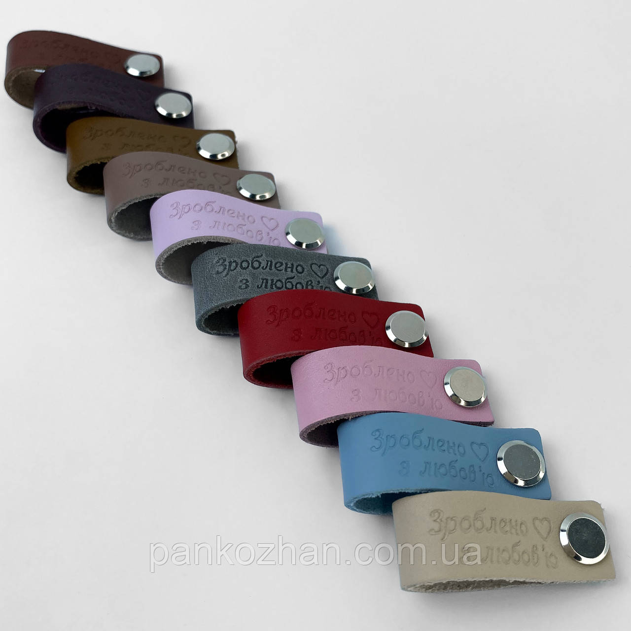 МІКС шкіряних бірок на гвинті, 20шт, фото 1