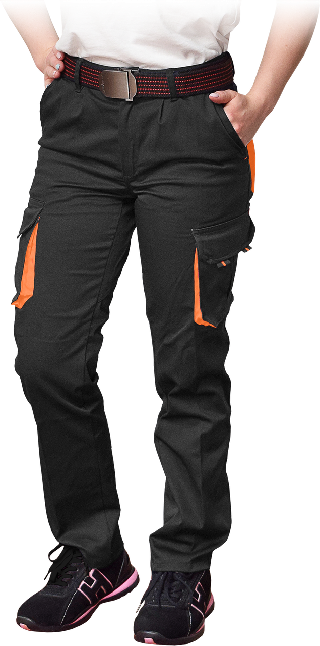 Жіночі захисні штани з гумкою на поясі REIS FRAULAND-T BP чорно-жовтогарячий, фото 1