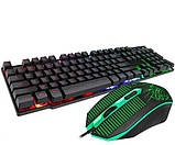 Дротова клавіатура та миша з підсвічуванням ігрова на 104 клавіші із захистом від проникнення води  USB el, фото 2