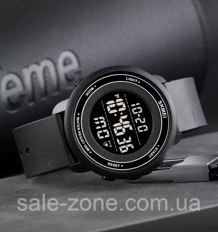 Мужские спортивные наручные часы Skmei 1736 (Черные с черным циферблатом) - фото 5 - id-p2087485437
