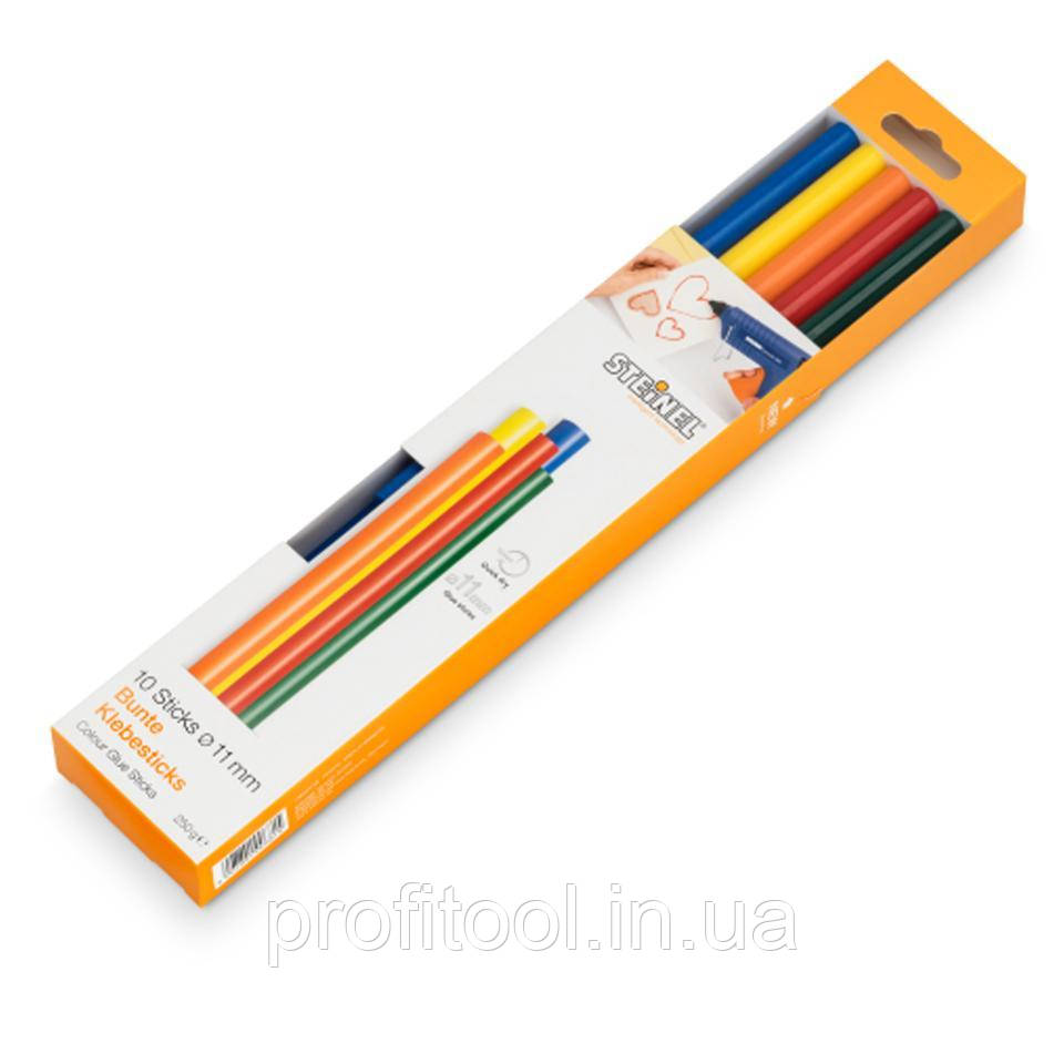 Стрижні термоклейові STEINEL - Color-Sticks 11 мм кольорові 250 г (10 шт) (006815)