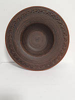 Тарелка для пасты и ризотто из красной глины (тарелка шляпа)