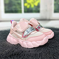 Кросівки дитячі для дівчинки рожеві текстильні Bessky 5268