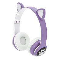 Беспроводные Bluetooth наушники Cat Ear YR-28 Led, Purple