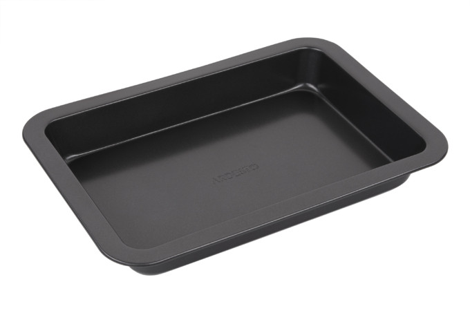 Форма Ardesto Gemini прямокутна, 34.5x24x4.5 см, сіра, вуглецева сталь.