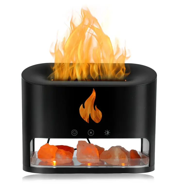 Зволожувач Соляна лампа, нічник FLAME Aroma Difusser ультразвуковим зволожувачем повітря та імітацією полум'я