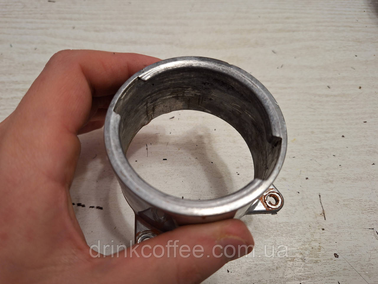 Накладка під ріжок хром для ріжкової кавоварки Jura A100/Saeco Via Venezia Espresso Inox б/у, фото 1