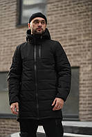 Комфортная черная мужская демисезонная куртка из плащевки, теплая черная мужская куртка на весну