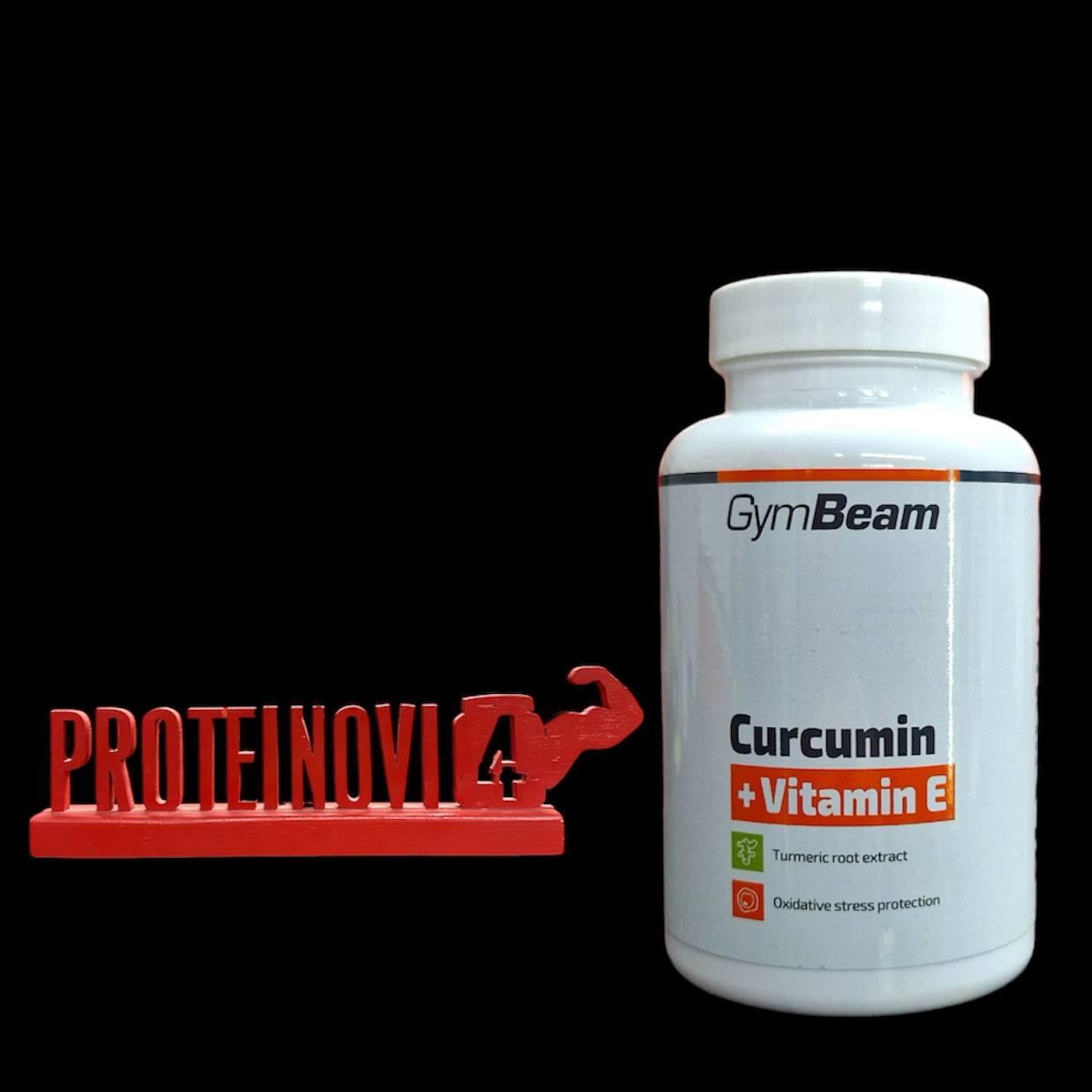 Куркумін із вітаміном Е для спорту GymBeam Curcumin + Vitamin E 90 капсул