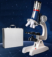 Детский игрушечный микроскоп с аксессуарами в чемоданчике