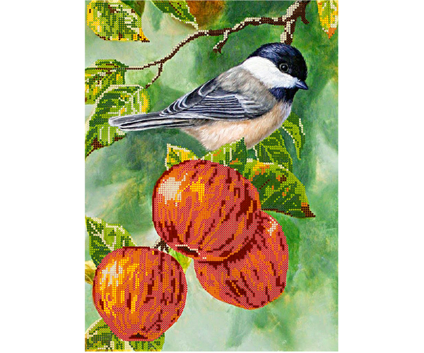 Схема для вишивання бісером POINT ART Синиця на яблуках, розмір 26х36 см, арт. 1270, фото 1