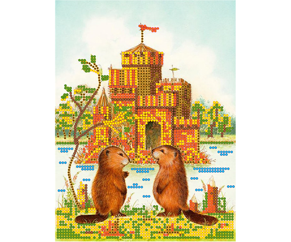 Схема для вишивання бісером Бобри, розмір 15х20 см, арт. 1294, фото 1