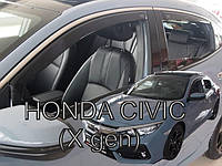 Дефлектори вікон / вітровики Honda Civic 2017 -> 5D (вставні, кт - 4шт) (Heko)