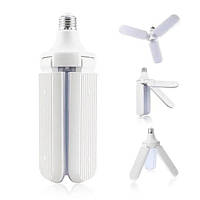 Раскладная LED лампа Fan blade bulb 45W с цоколем E27 на 3 лопасти, Энергосберегающая лампочка для дома tac