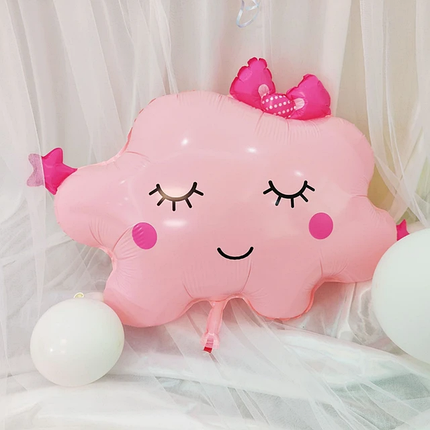 Фольгована кулька Хмарка з бантиком 75х66см (29") | Рожевий, фото 2