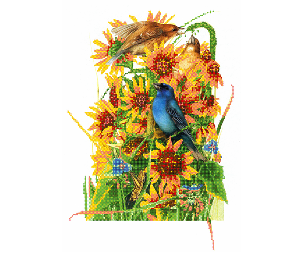 Схема для вишивання бісером POINT ART Шпаки, розмір 28х40 см, арт. 1344, фото 1