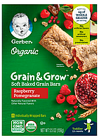 Мягкие запеченные зерновые батончики Gerber Grain & Grow малина-гранат от 12 месяцев, 8 шт. по 19 г