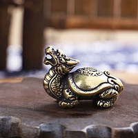 Винтажный ретро медный латунный брелок подвеска статуэтка в виде животного Дракон