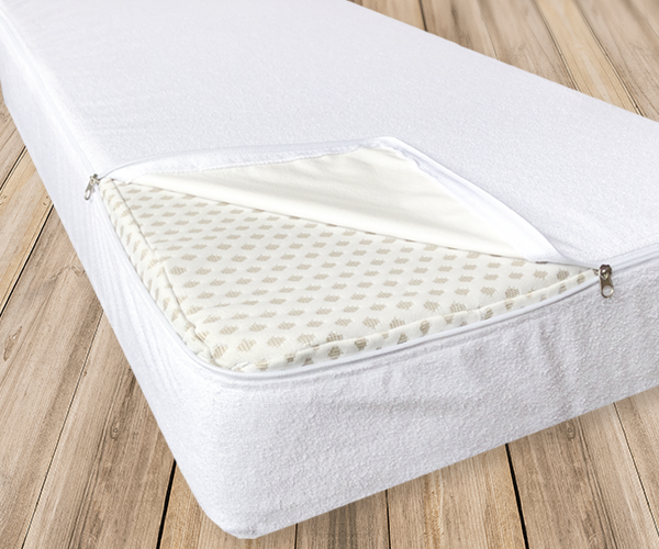 Чохол вологонепроникний махровий на матрац AquaStop білий на блискавці 80х200 см, фото 1