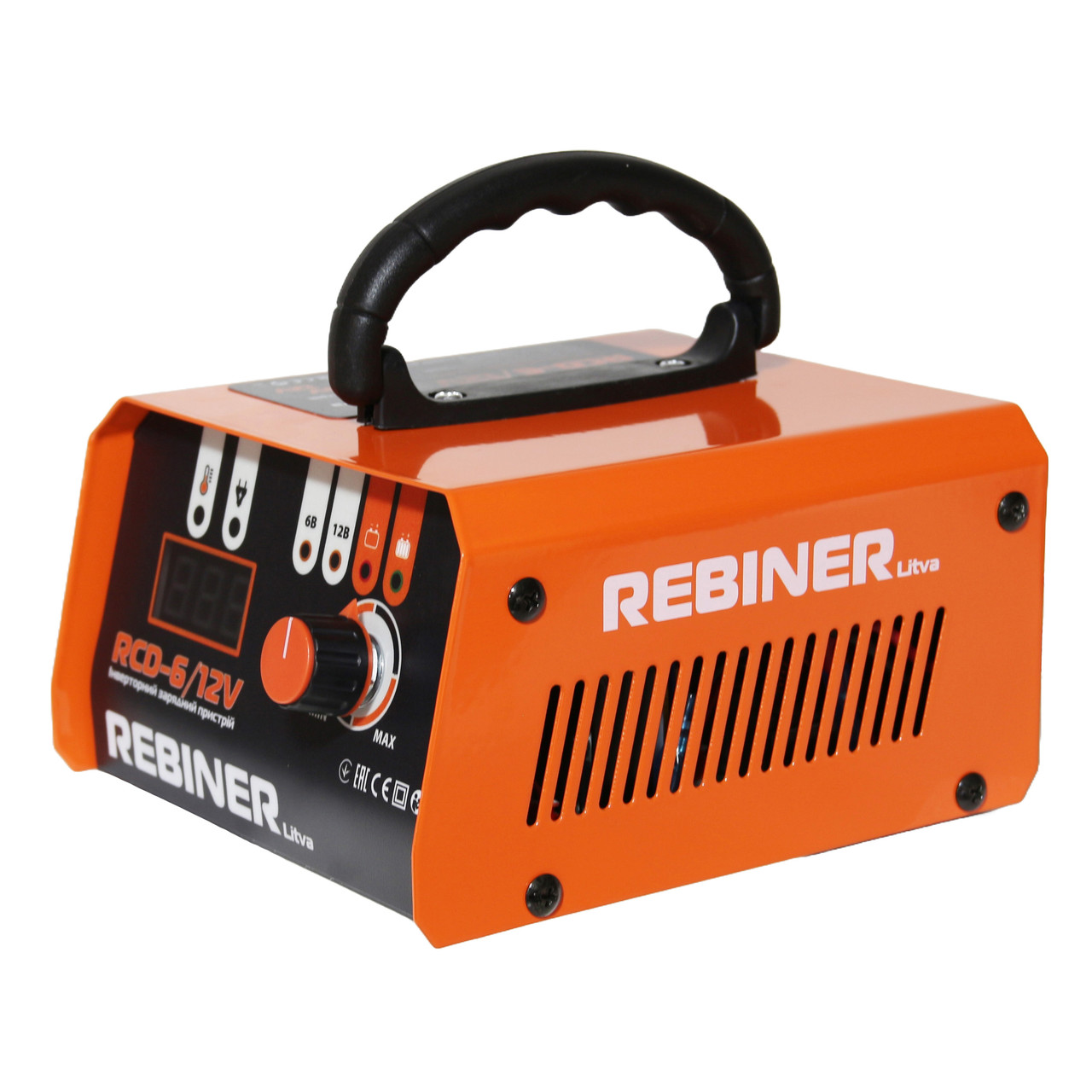 Імпульсний зарядний пристрій 6/12 В для автомобільних акумуляторів Rebiner RCD-6/12V