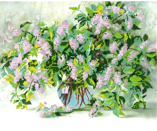 Схема для вишивання бісером POINT ART Біла бузок, розмір 38х31 см, арт. 1427, фото 1