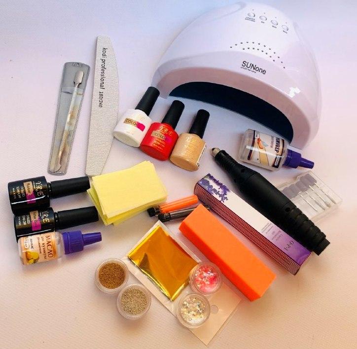 Стартовий набір для манікюру YRE з лампою SUN One, фрезером-ручкою та декором, фото 1