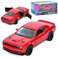 Машина AS-3016 (24шт) АвтоМир, 1:40, 2018 Dodge Challenger SRT, металл, инерц, 12,5см, открываются