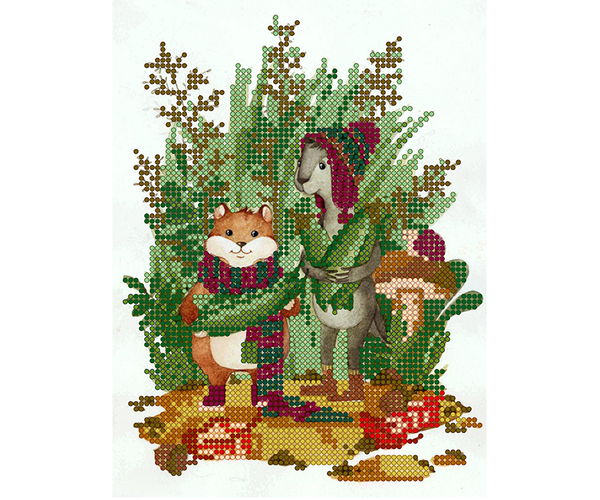 Схема для вишивання бісером POINT ART Хом'як і ховрах, розмір 15х20 см, арт. 1544, фото 1