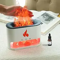 Зволожувач Нічник Соляна, лампа FLAME Aroma Difusser ультразвуковим зволожувачем повітря й імітацією полум'я