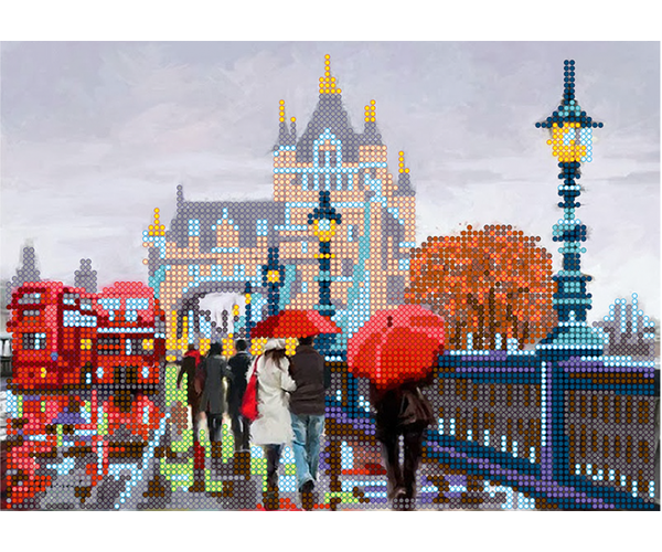 Схема для вишивання бісером POINT ART Місто восени, розмір 25х18 см, арт. 1539, фото 1