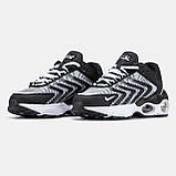 Чоловічі / жіночі кросівки Nike Air Max TW Black White, унісекс чорно-білі шкіряні кросівки найк аір макс тв аїр, фото 2