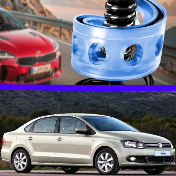 Автобафери силіконові на передні пружини Volkswagen Polo V седан 2009- (проставки, подушки пружини)