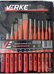 Пробійник отворів, набір просічок VERKE, 12ел.