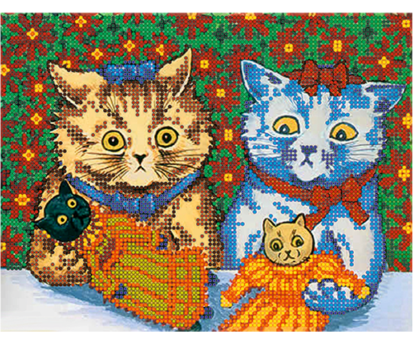 Схема для вишивання бісером POINT ART Мурка в гостях у Мусі, розмір 20х17 см, арт. 1602, фото 1