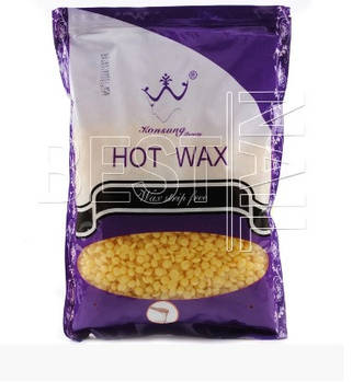 Віск у гранулах  Konsung Hot Wax Beans 1000гр аромат Медовий для депіляції для воскоплаву плівковий віск гранули
