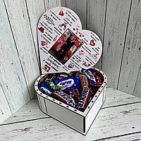 Коробка сердце с фото упаковка для подарка на 14 февраля, день влюбленых, день святого валентина