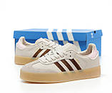 Жіночі кросівки Adidas Samba “Putty Mauve”, бежеві кросівки адідас самба паті мауве, фото 5