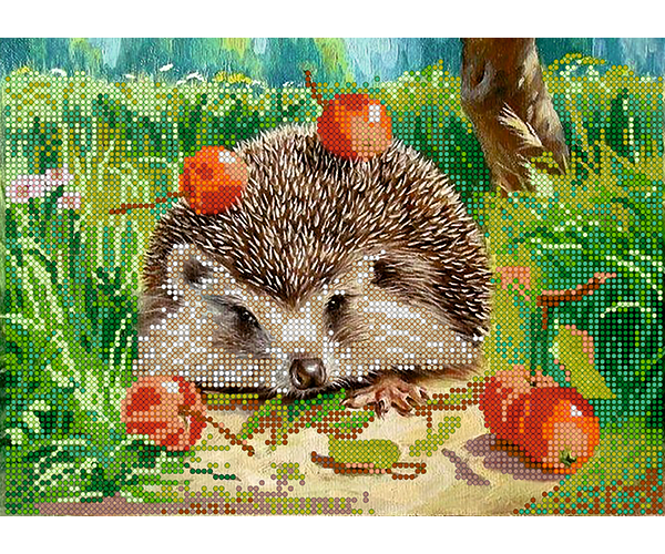 Схема для вишивання бісером POINT ART Їжачок з яблуками, розмір 25х18 см, арт. 1655, фото 1