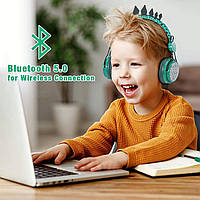 Беспроводные наушники Dinosaur для детей, игровая гарнитура Bluetooth через ухо с микрофоном