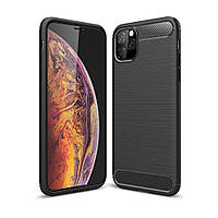 Противоударный чехол бампер для iPhone 11 Pro Max iPaky Carbon Fiber Black (Черный)